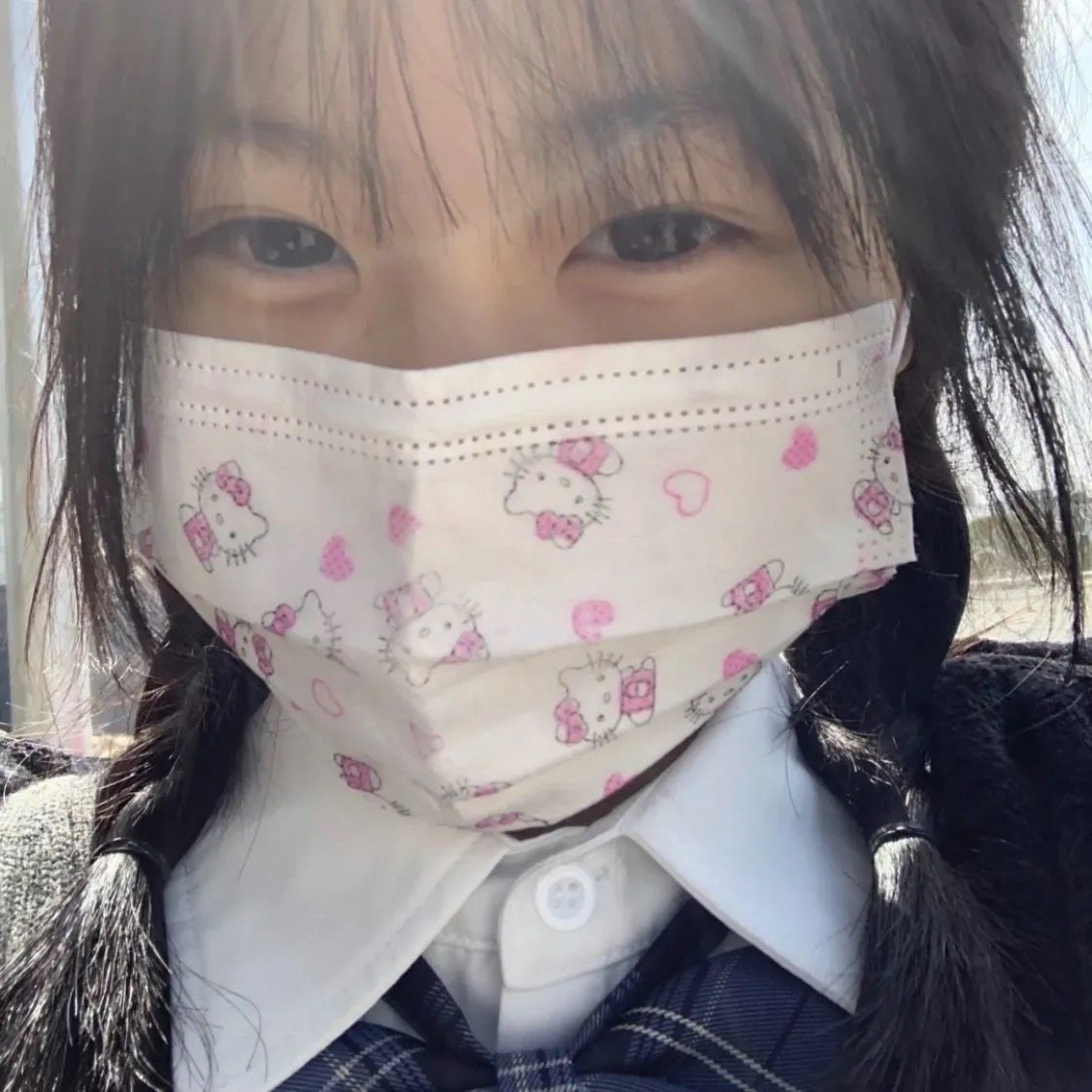 不想洗澡kitty猫印印花口罩大人可爱一次性少女口罩