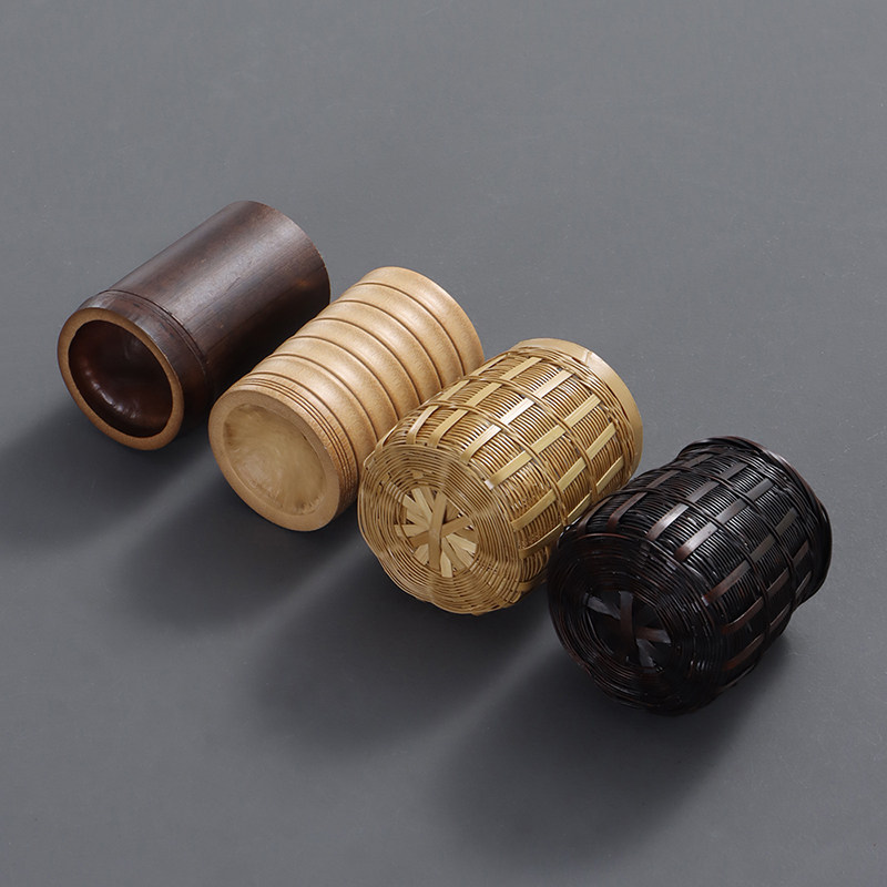 手工竹编茶筒茶具配件茶道收纳君子茶道