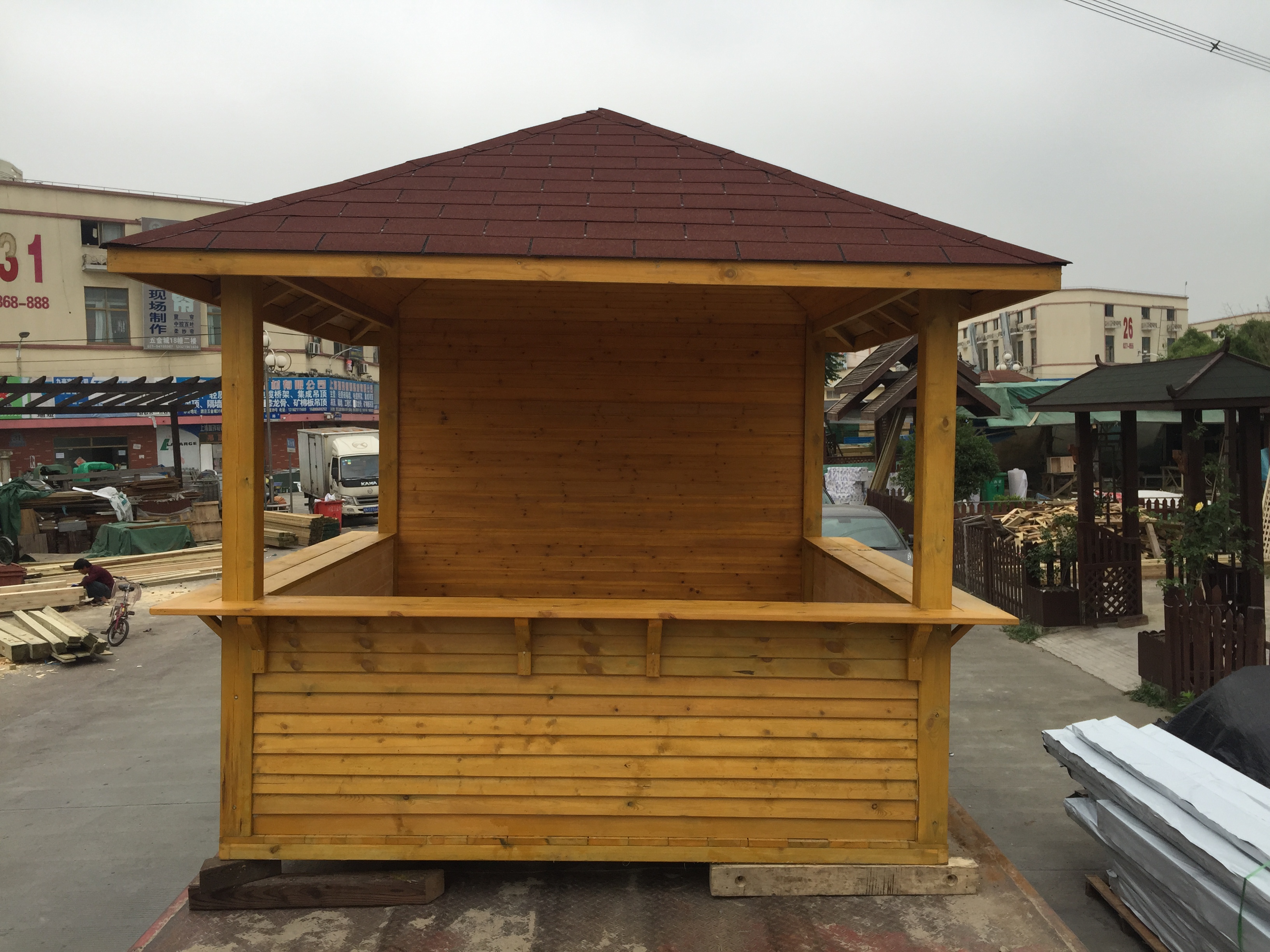 防腐度假村售货货亭生态园小房子碳化化民宿木木质木屋凉亭