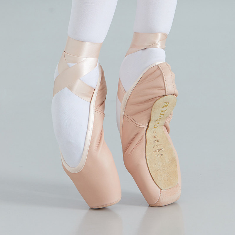 sansha法国三沙绑带芭蕾舞足尖鞋缎面皮练功鞋硬芭蕾舞鞋