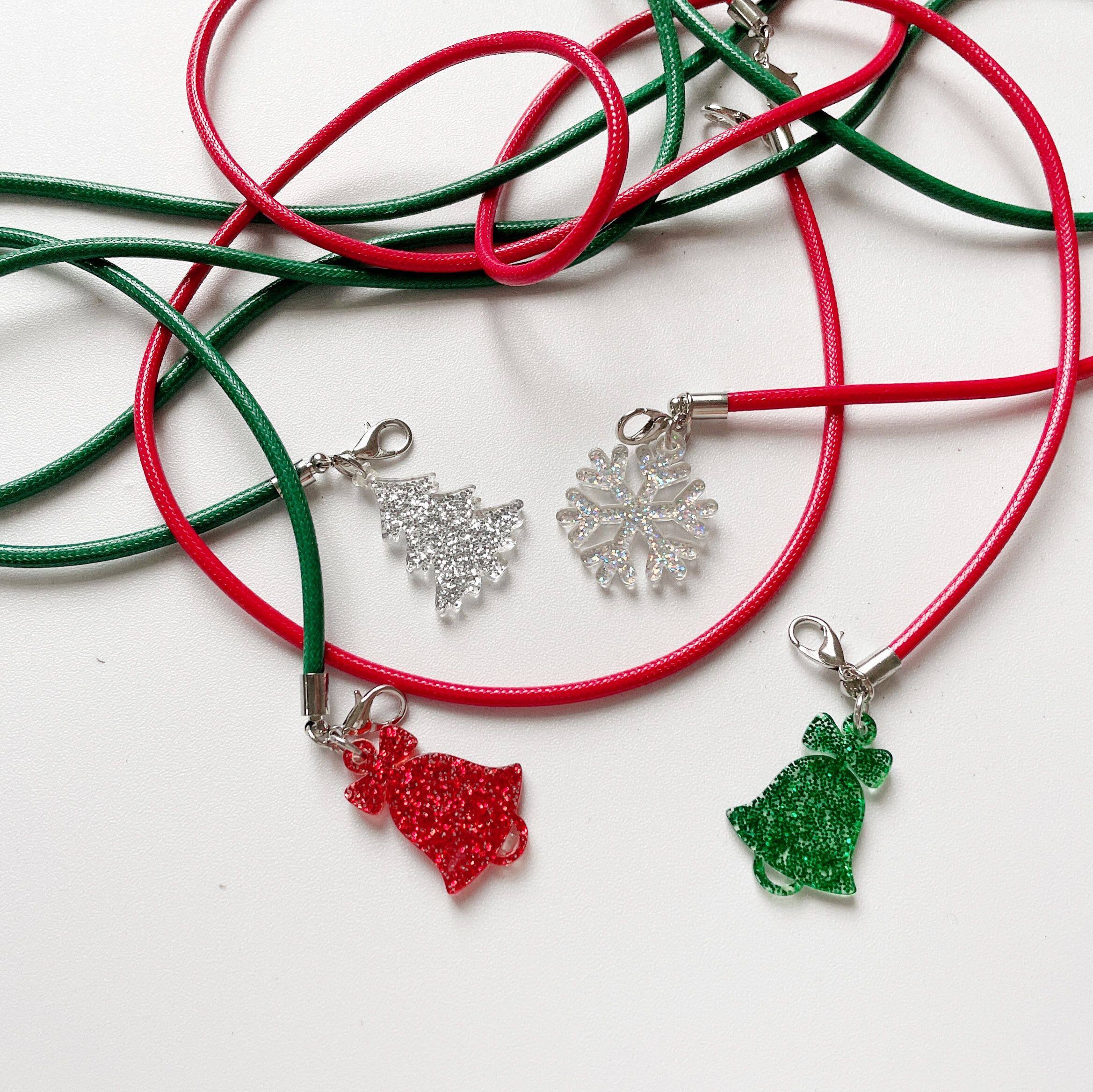 口罩挂绳圣诞节雪花圣诞树铃铛配饰挂脖装饰挂链项链