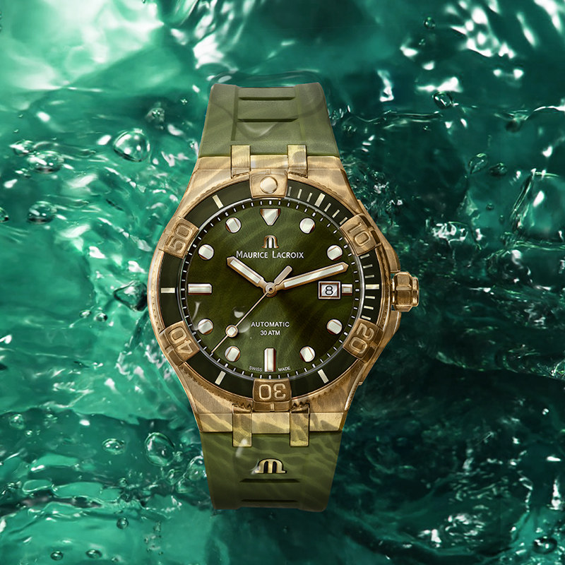 限量mauricelacroix艾美瑞士青铜深海潜水表表带机械运动瑞士腕表