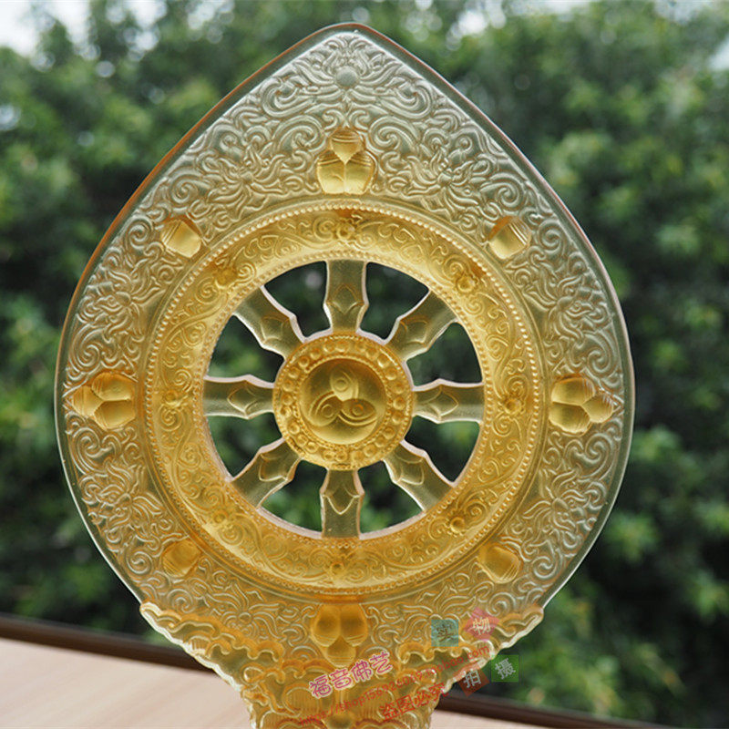 佛教用品琉璃法轮宝吉祥七政宝金轮王密宗法器供佛具摆件大号包邮