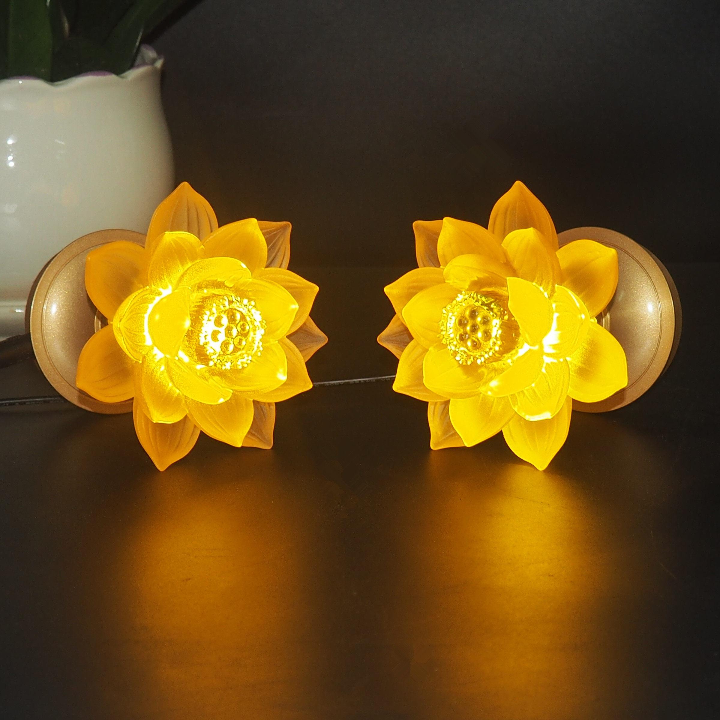 琉璃莲花荷花花灯佛堂佛具佛前供灯led长明灯荷花灯