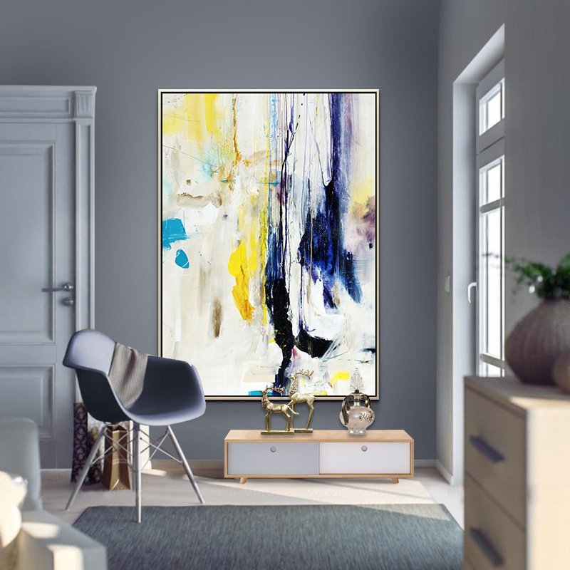 北欧玄关抽象油画简约现代风格客厅装饰画走廊油画