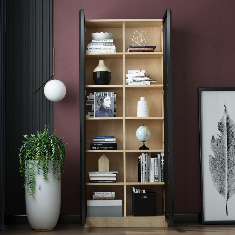 书橱书柜玻璃门简约现代落地靠墙书房置物柜办公室单个书柜