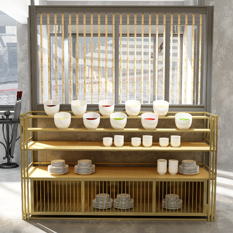 新中式包厢备餐储物柜铁艺茶水饭店酒店餐厅火锅店调料台