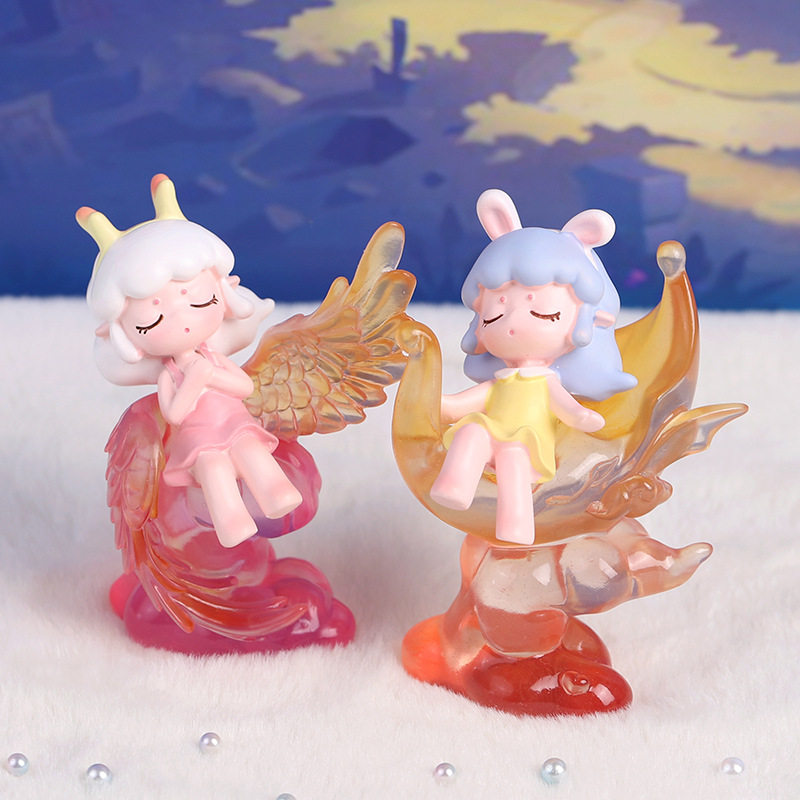 筑梦梦天使盲盒网红2022新款少女树脂手办公仔潮玩盲盒