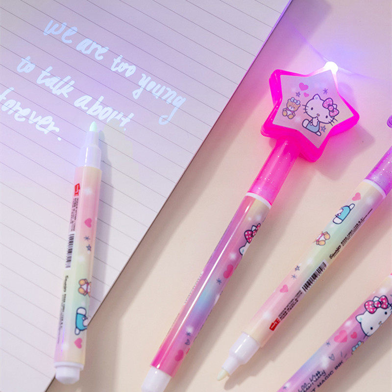 一正文具hellokitty隐形笔荧光笔标记笔灯照