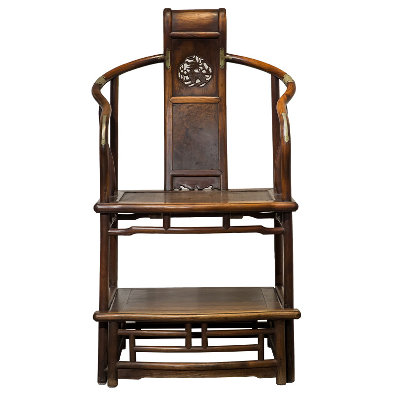 黄花梨明代脚踏麒麟圈椅明式家具收藏真品拍卖摆件