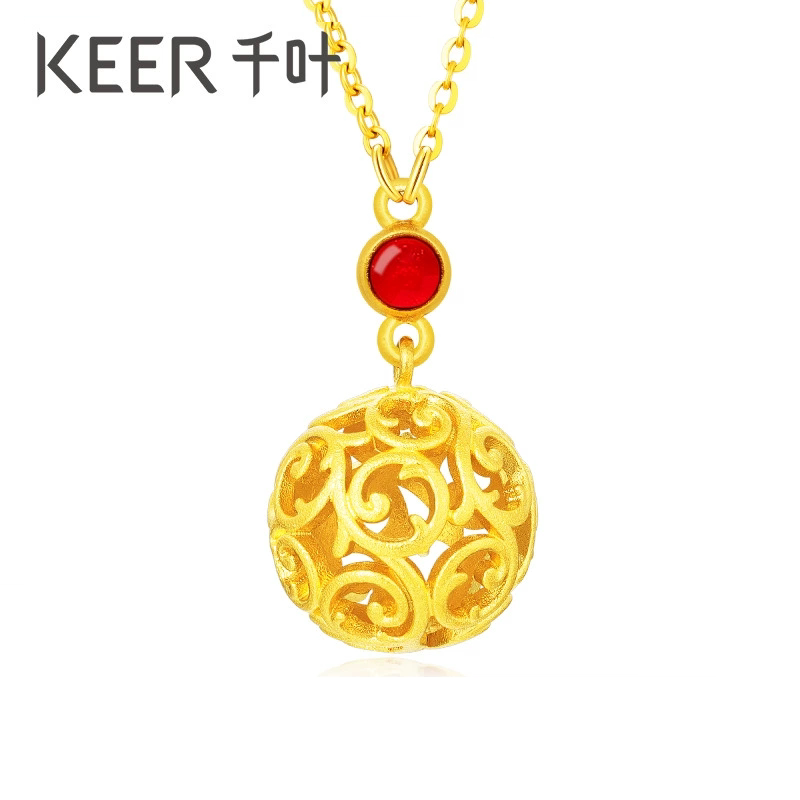 千叶珠宝黄金足金项链扶摇时尚珐琅颈饰锁骨婚嫁颈饰