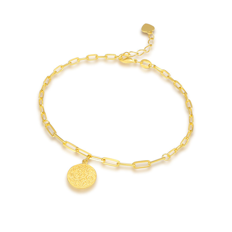 千叶珠宝黄金足金手链时尚女王手串送礼挂牌手饰手饰