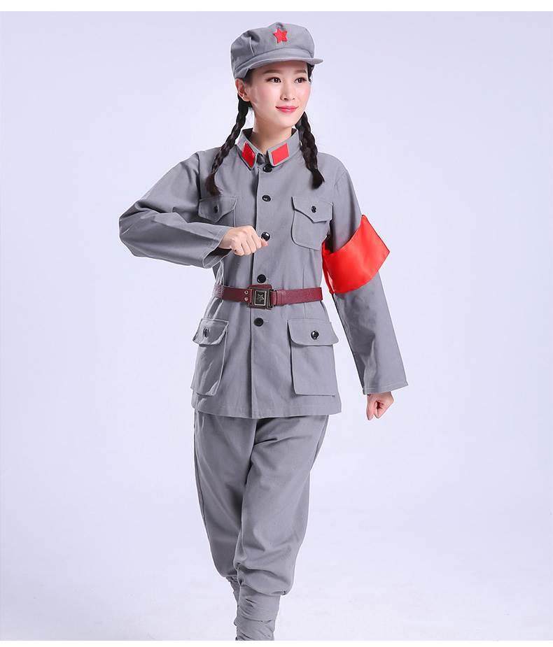 成人八路军出服装棉麻演蹈红军抗战军装新套四军舞衣sbo服合唱男