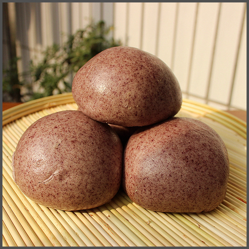 现做山东手工老面 黑米馒头无糖荞麦 大馍馍小麦粉包子 面食包邮