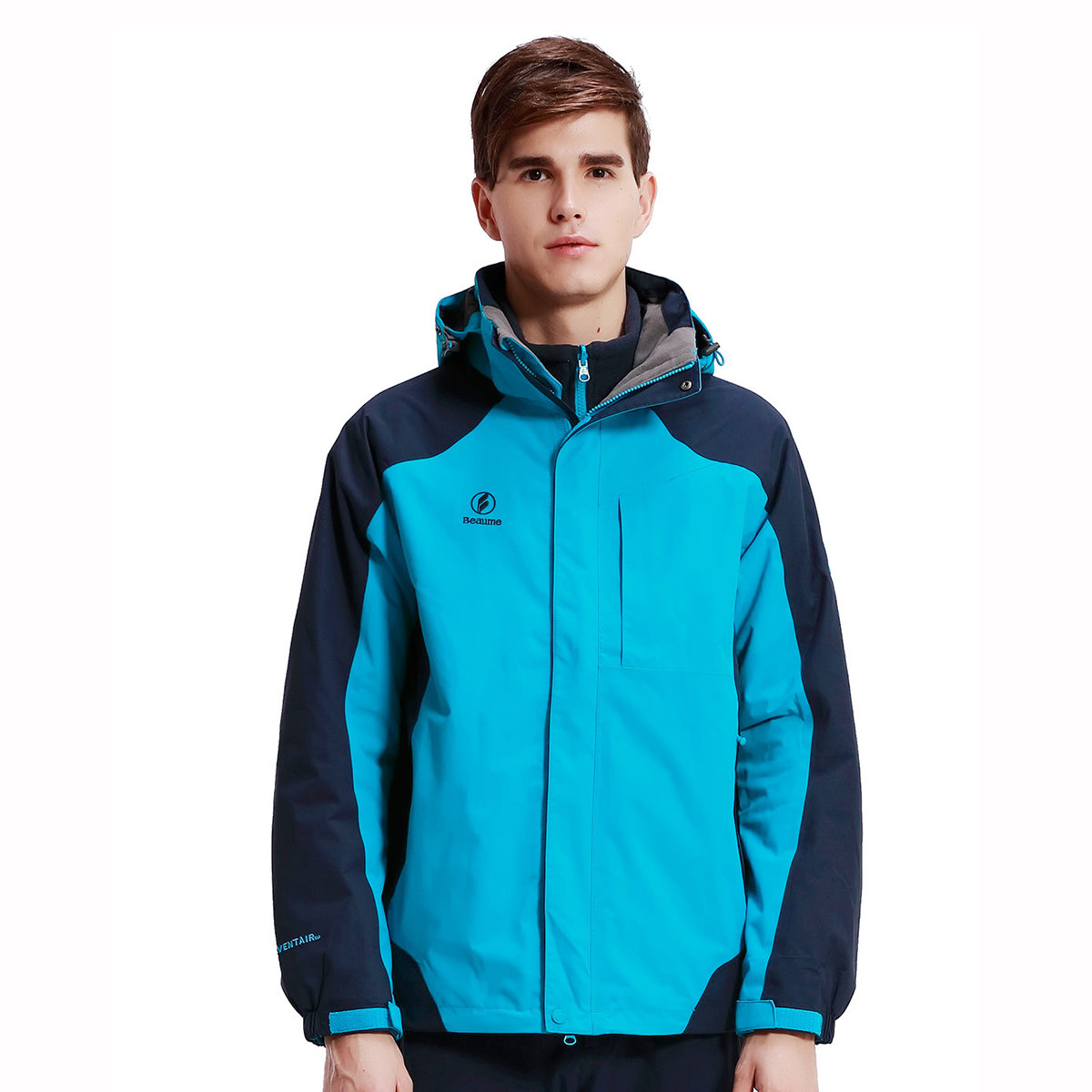 保暖抓绒三合一冲锋beaume北客宝美户外男女两件冲锋衣