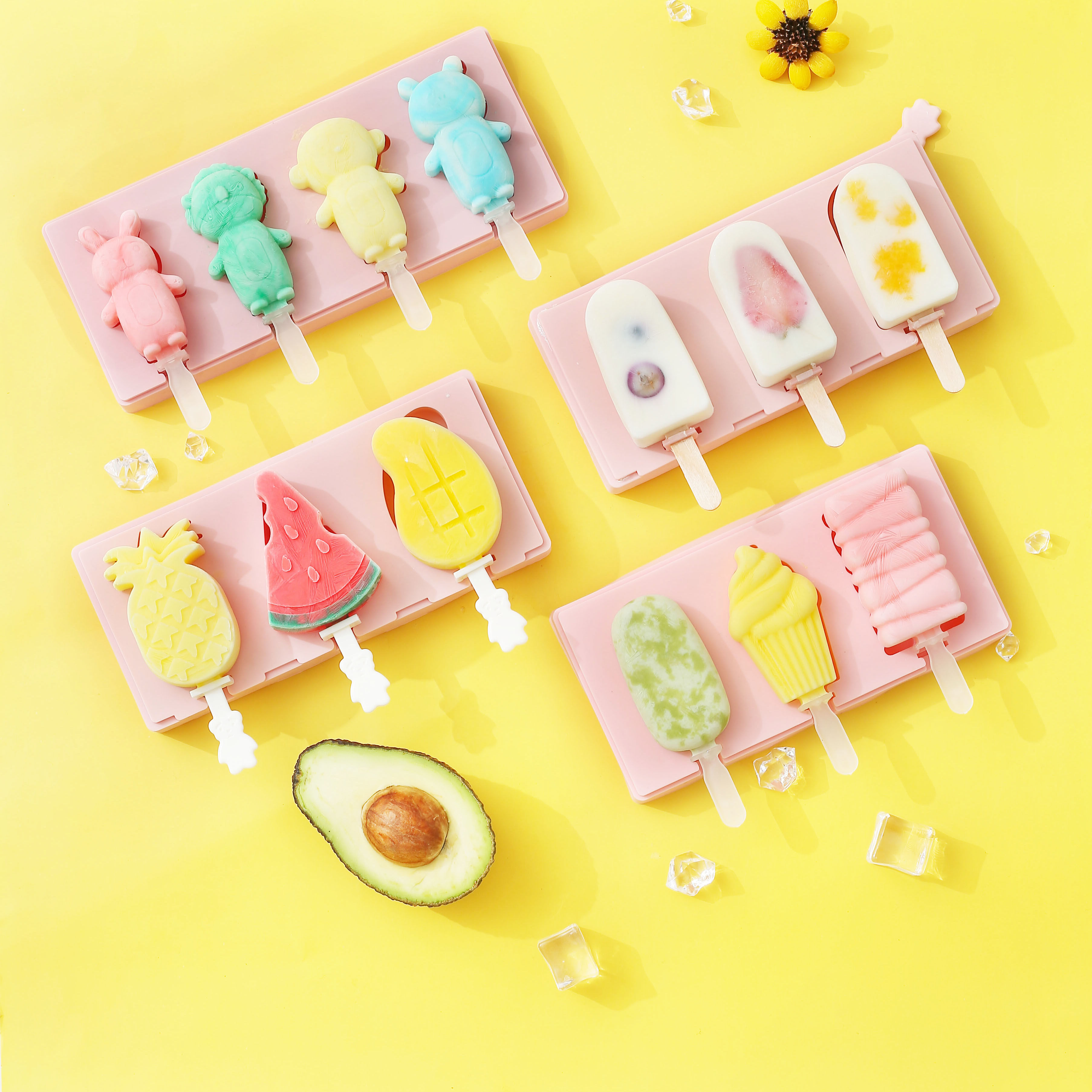 冰淇淋雪糕模具硅胶家用自制奶酪棒冰冰棍磨具冰格