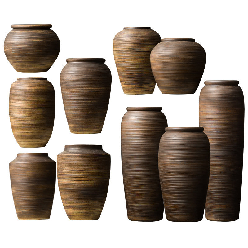 景德镇陶瓷摆件落地大花瓶客厅酒店餐厅插花干花瓷器中式复古陶罐