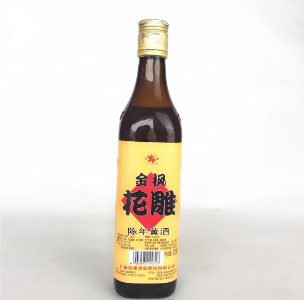 金枫花雕陈年黄酒500ml整箱12瓶半干型上海老酒传统黄酒