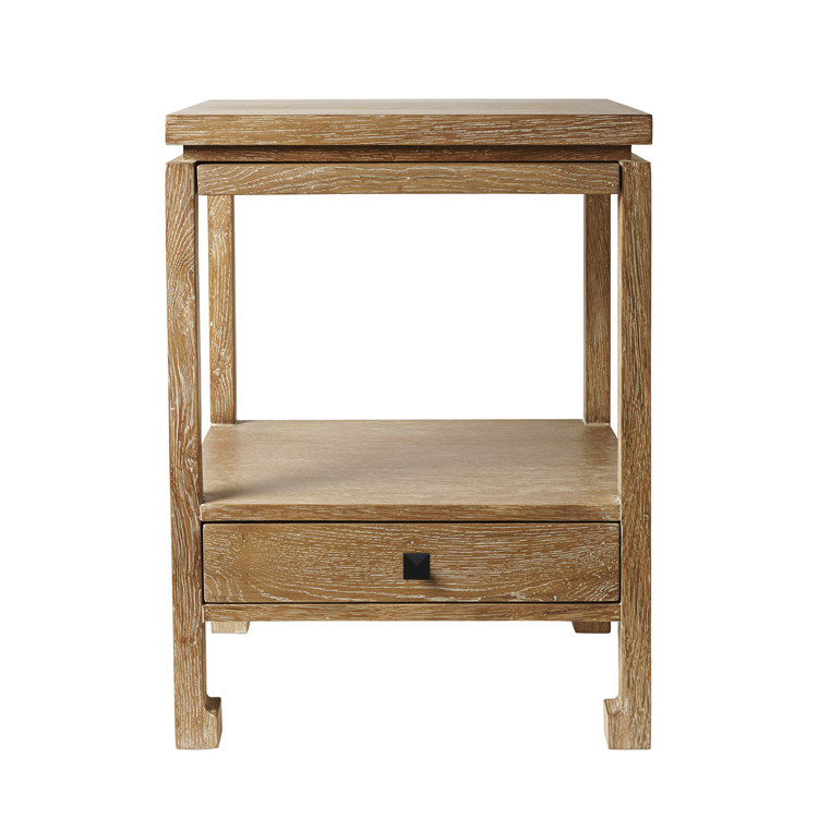 可丽出口法式仿古做旧家具中国国风抽拉搁板床头柜