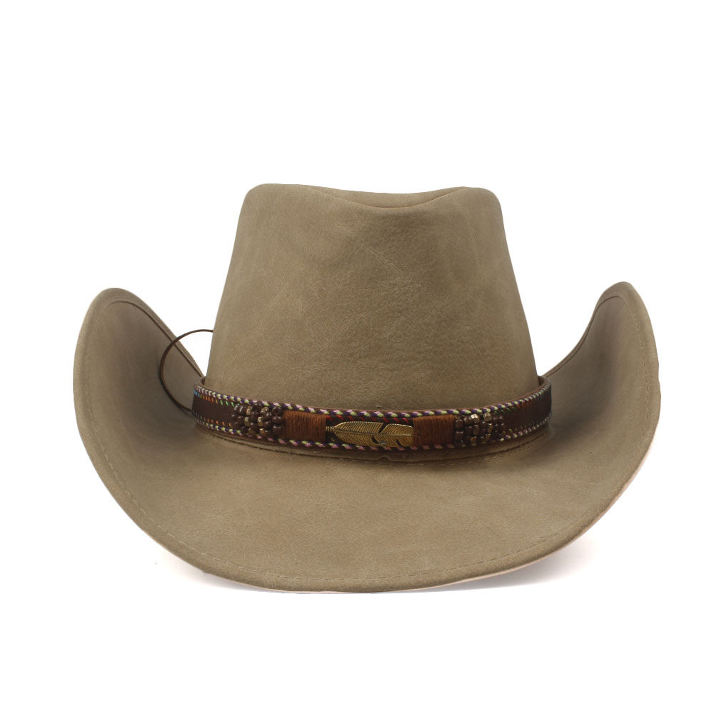 新品春秋冬大檐美国西部牛仔男帽骑士帽男女骑马帽西部马术帽子
