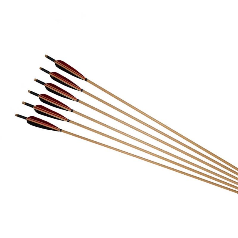 huwairen弓箭箭支羽木箭竹传统弓反曲弓碳杆卷杆箭飞镖