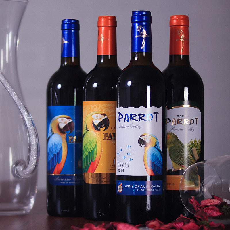 红酒清仓特价澳洲原装原瓶进口鹦鹉任选2支干红静态葡萄酒