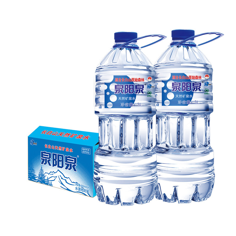 泉阳泉长白山天然矿泉水大瓶装饮用水3l6瓶装