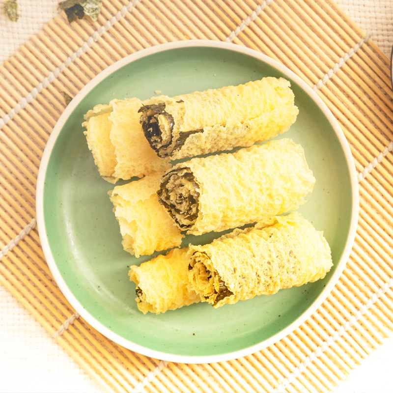 良工坊素品无记海苔豆卷200g石屏响铃卷腐皮卷炸腐竹火锅紫菜卷