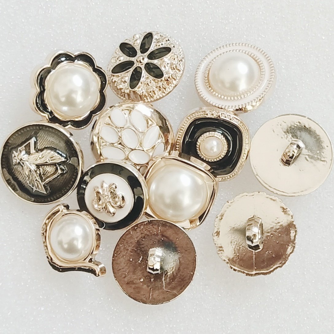 毛衣上衣纽扣女士百搭珍珠圆形扣子毛呢羊绒纽扣