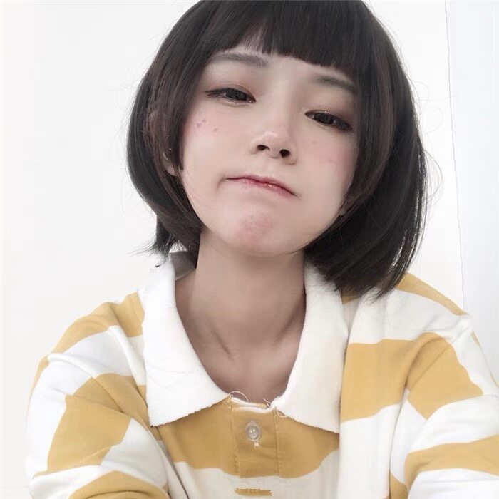七十七公主水母头姬发式短发女生黑色可爱圆脸日常整顶假发