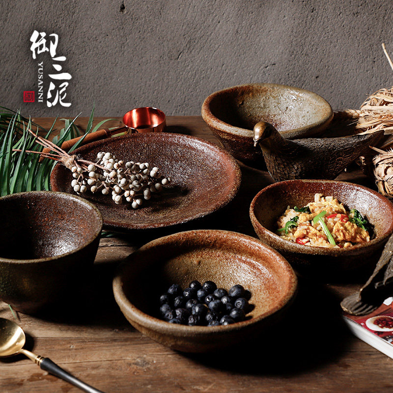 手工复古陶瓷朴风和风中式日式餐具古风轻奢碗