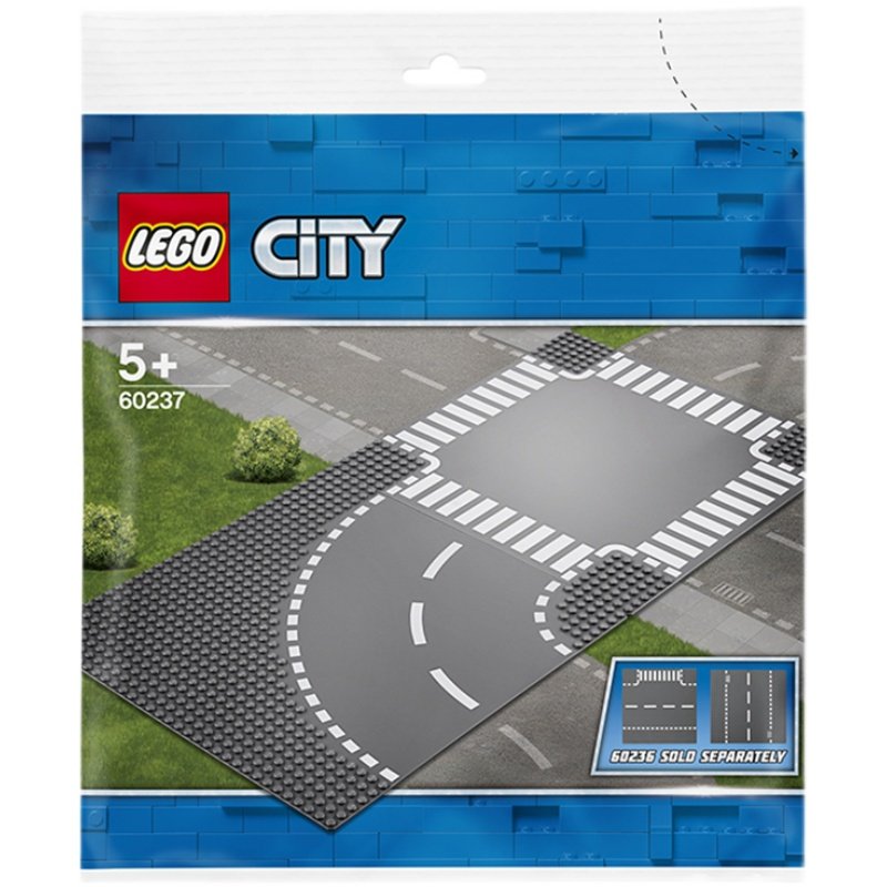 新品lego乐高城市60237弯道十字路口益智积木配件塑料积木