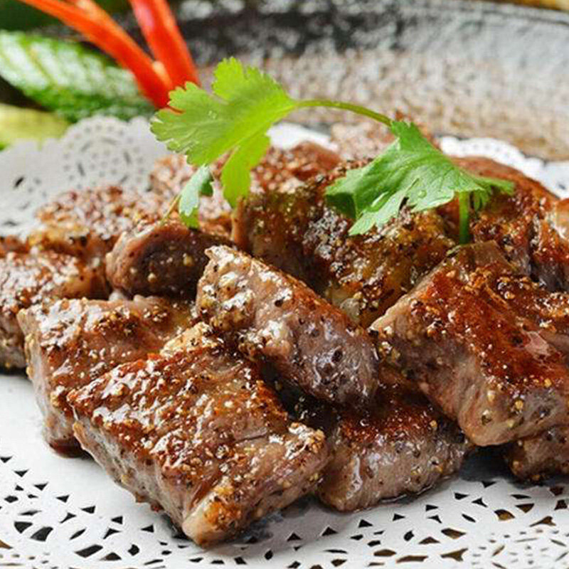 生鲜冷冻雪花牛肉粒半成品黑椒堂煎牛仔粒家庭方便菜280克3包装