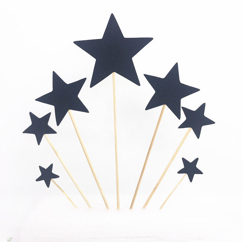 热销烘焙蛋糕插牌装饰用品配件金色星星套装婚礼点心包装盒