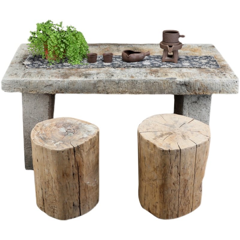 石桌子桌子石条石头户外庭院复古茶几青石石雕石雕