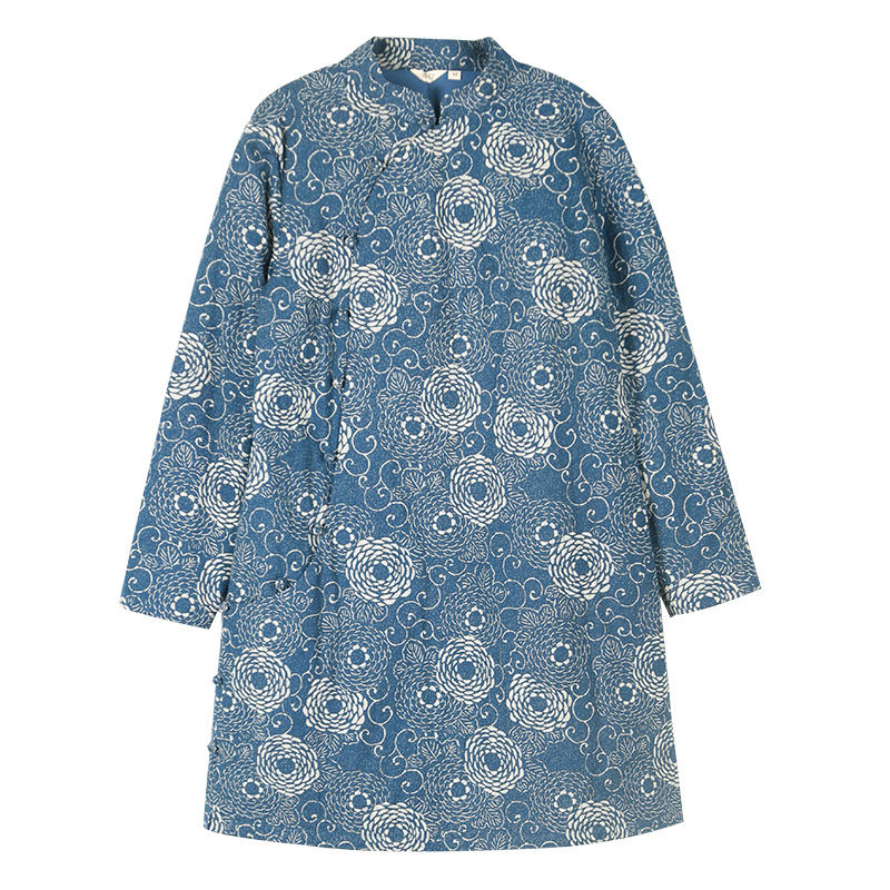 布符春季新款原创复古盘扣长款立领日常中式旗袍