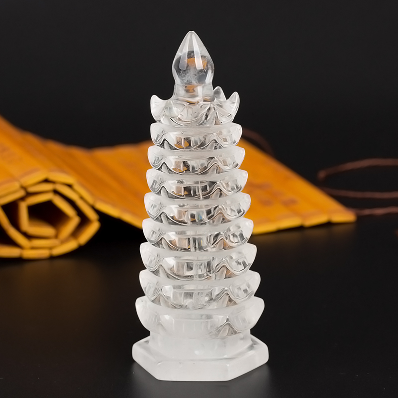 开光天然白水晶文昌塔摆件水晶宝塔学生学业考试升学风水水晶礼品