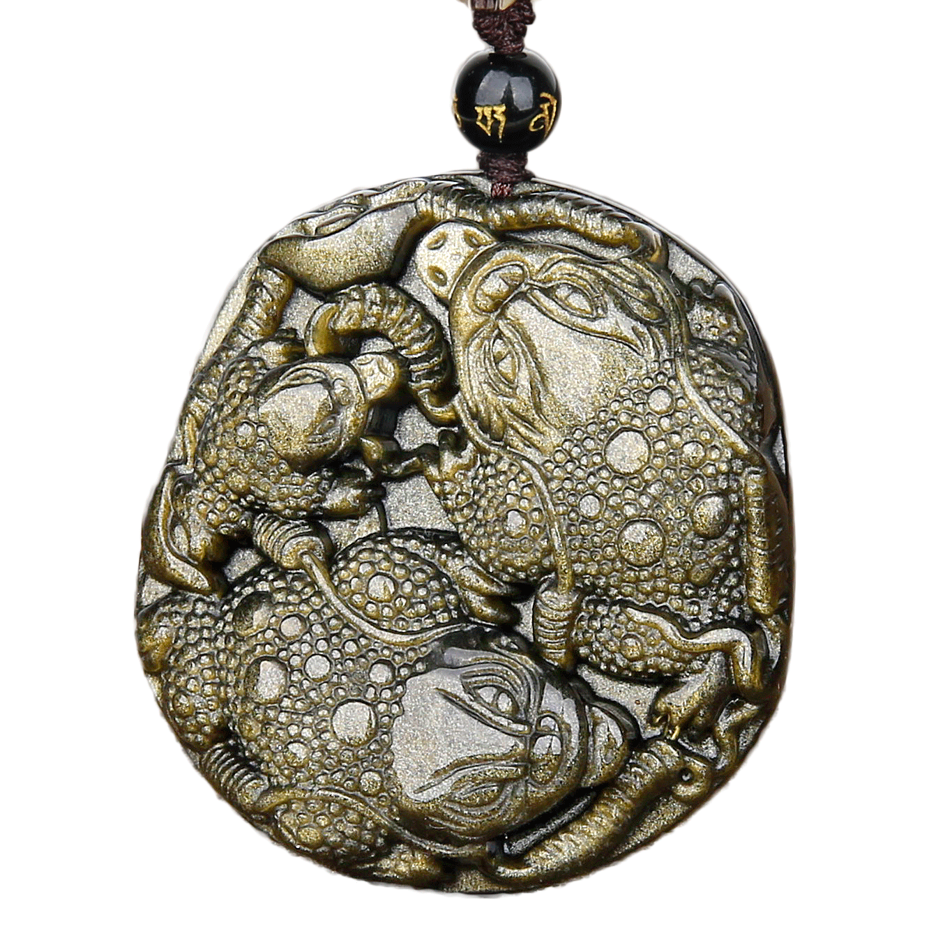 开光金曜石蛤蟆招财金蟾吊坠男女款项链开运蟾蜍三脚金蟾保泰饰品