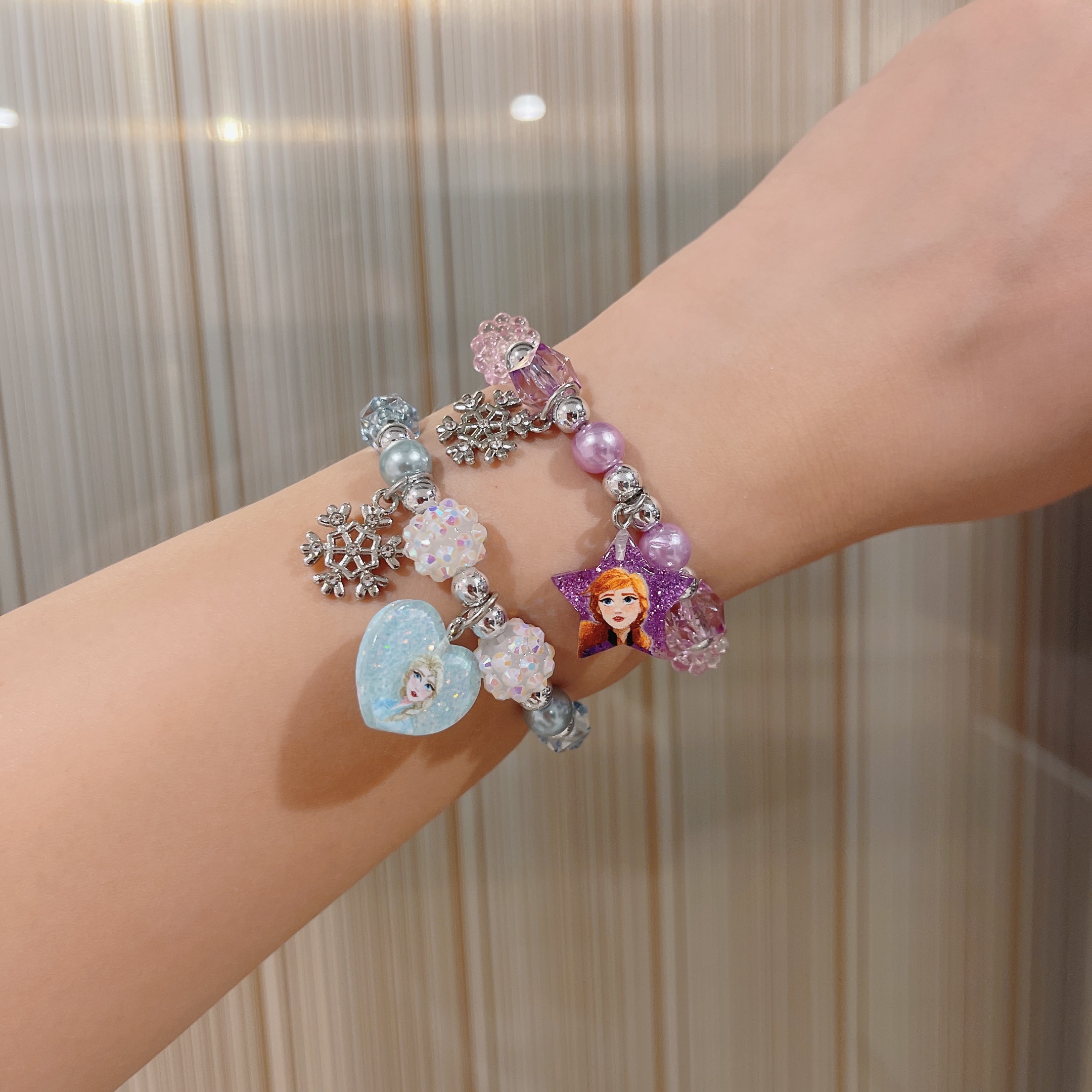 公主儿童手链冰雪奇缘艾莎莎安娜可爱首饰卡通手链