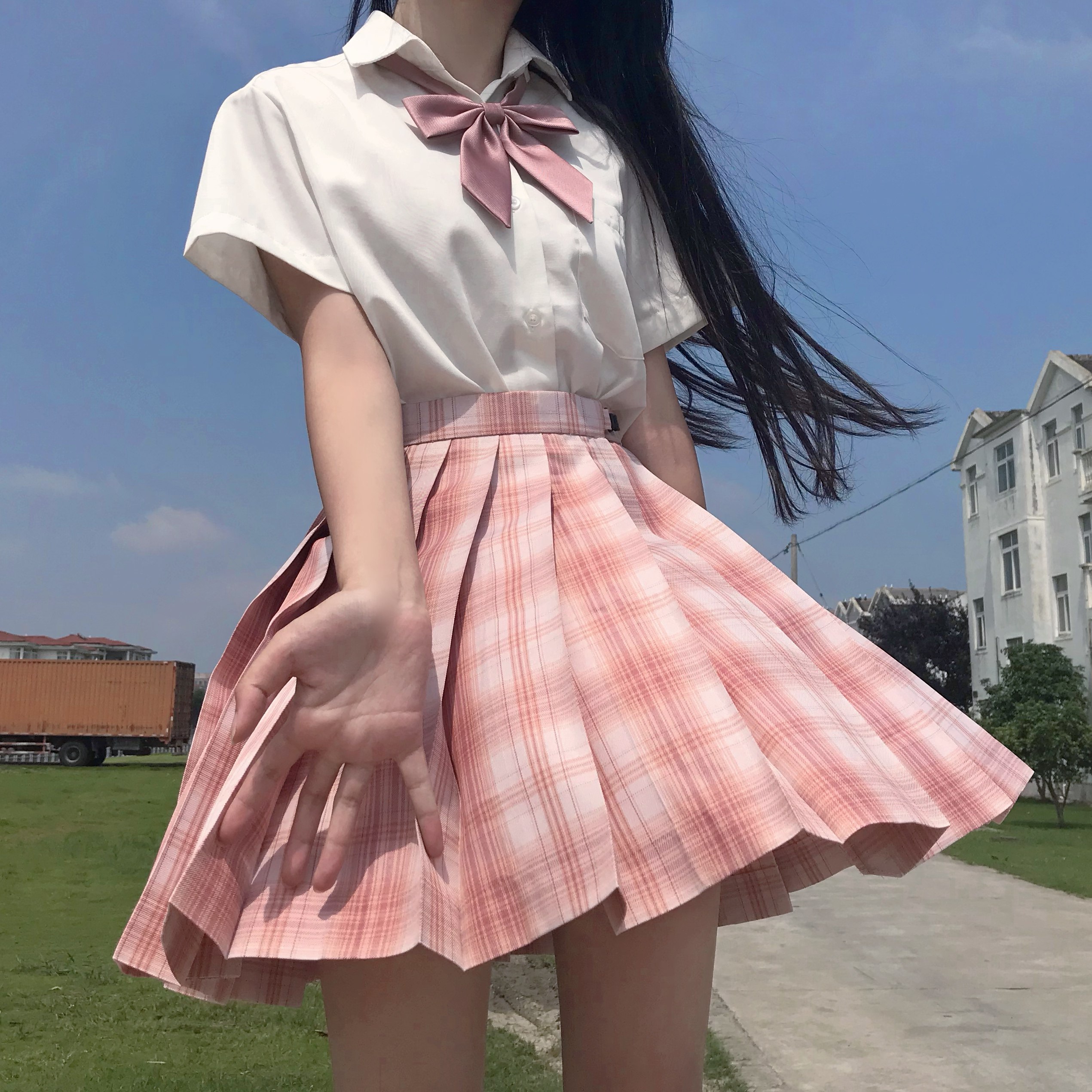 星辰奶糖少女红晕原创jk制服格裙百褶裙现货jk