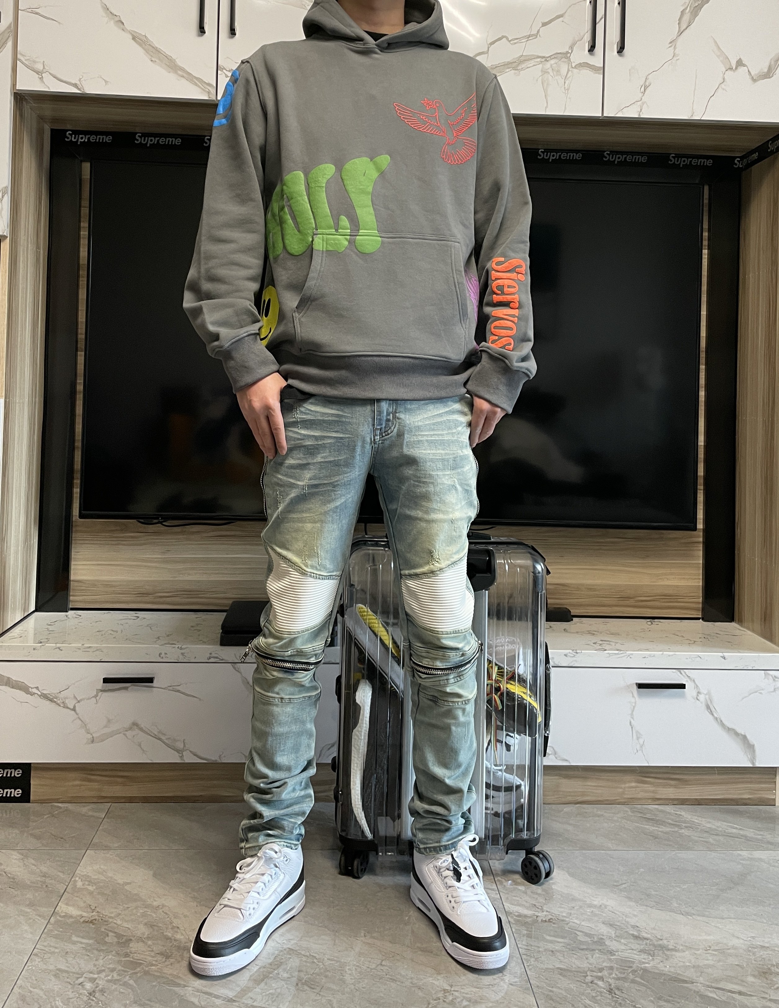 同款cpfm菲董kanyewest立体印花卫衣ins说唱卫衣