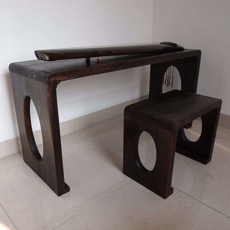 包邮泡桐古琴桌凳加厚加宽国学仿古实木书法琴桌