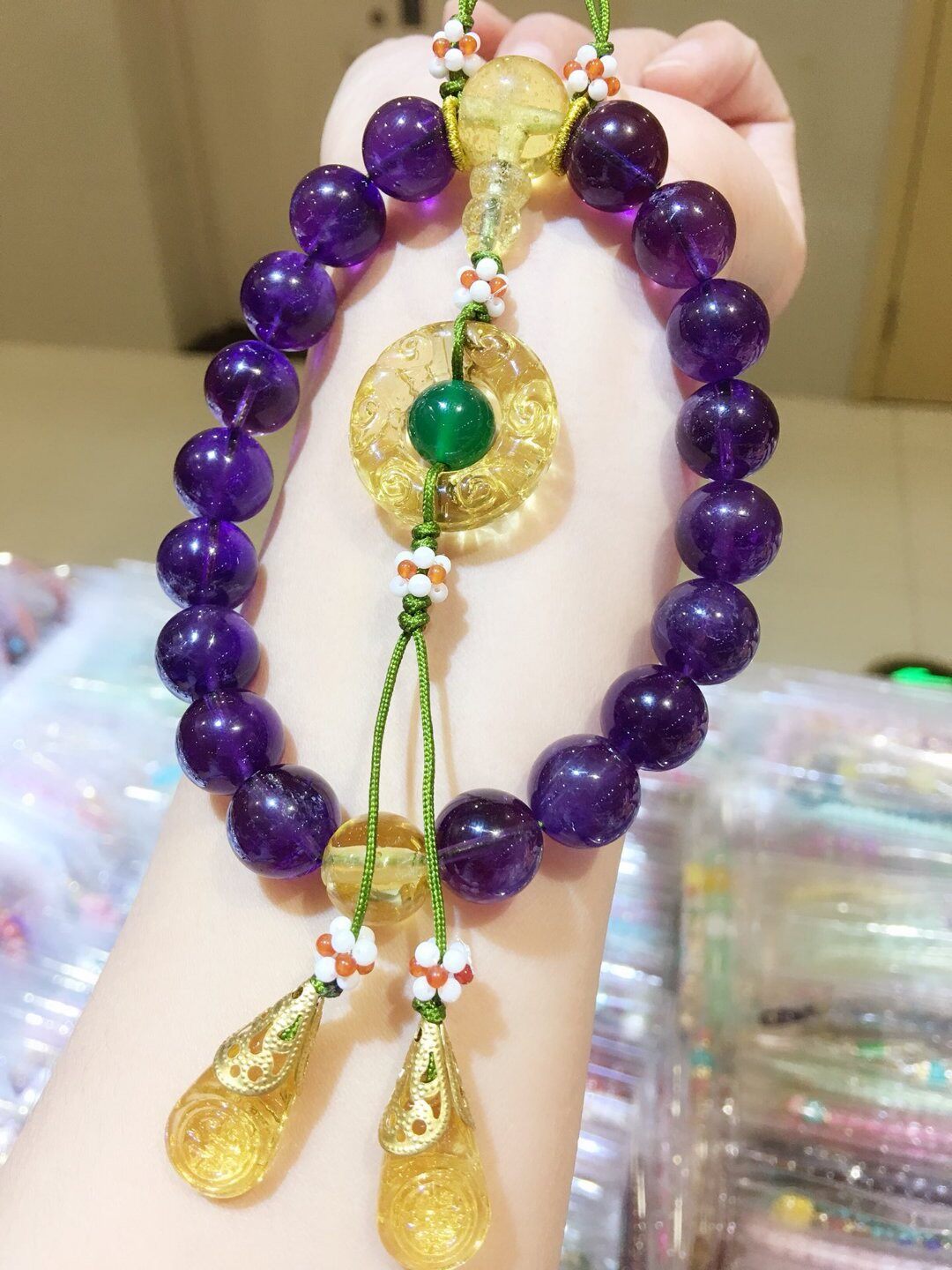 延禧攻略富察皇后秦岚同紫水晶十八子手串琉璃手珠手饰