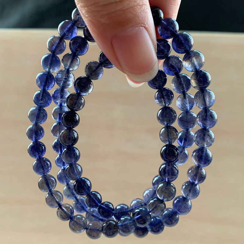 天然单圈手礼物送礼坦桑水晶蓝水晶类品蓝串饰手链