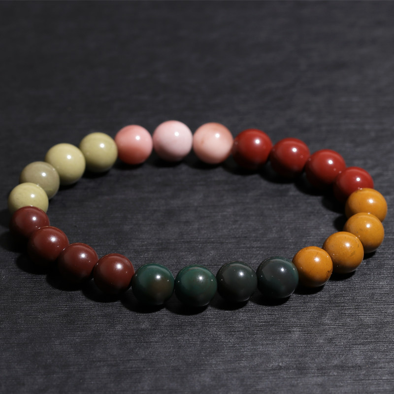 天然七彩南红渐变阿拉善玛瑙盐源单圈手链水晶饰品手链