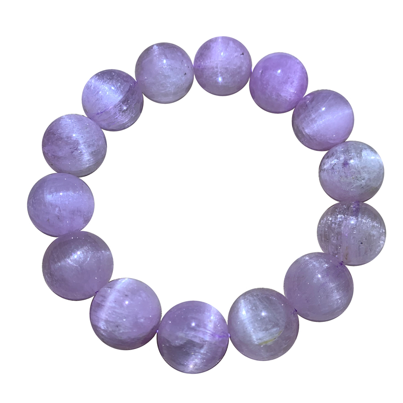 天然冰种老矿紫锂辉手链女猫眼石单圈紫色水晶皇后手串薰衣草饰品