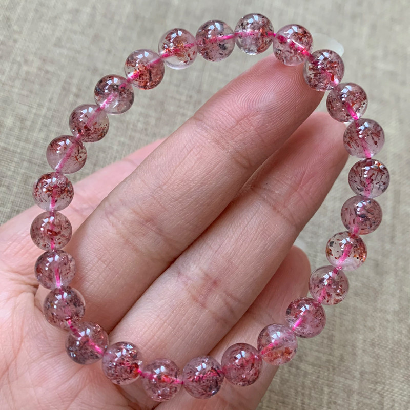 天然超七金草莓晶超级七水晶手链草莓晶云母发丝手串饰品礼物女