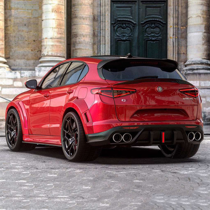 stelvio改装包围阿尔法罗密欧四叶草前后唇顶装饰性轮眉