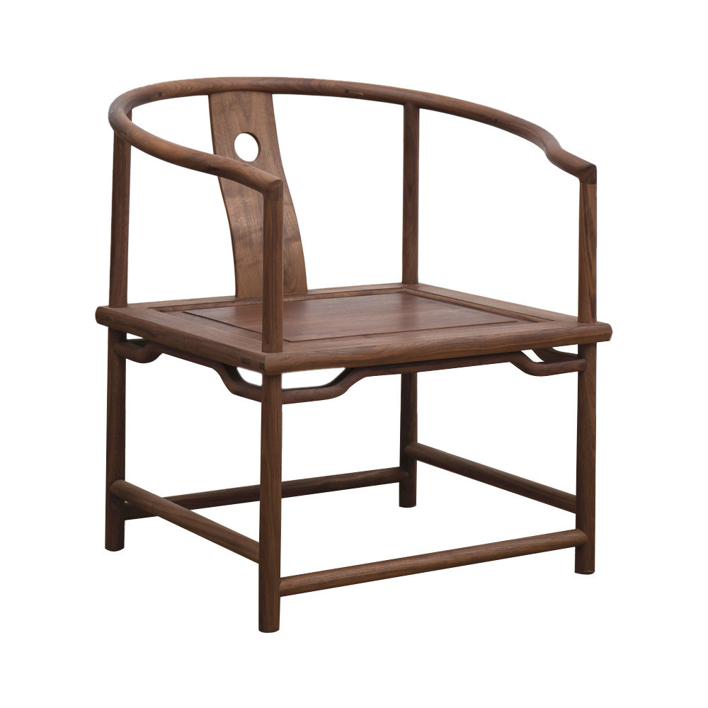 梵舍胡桃茶椅实木仿古椅免官帽圈椅禅椅椅子圈椅