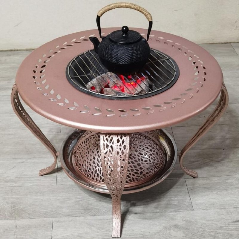 冬季室内碳盆桌子无烟炉冬天取暖器火炉木炭烧烤架火盆架烧烤炭炉